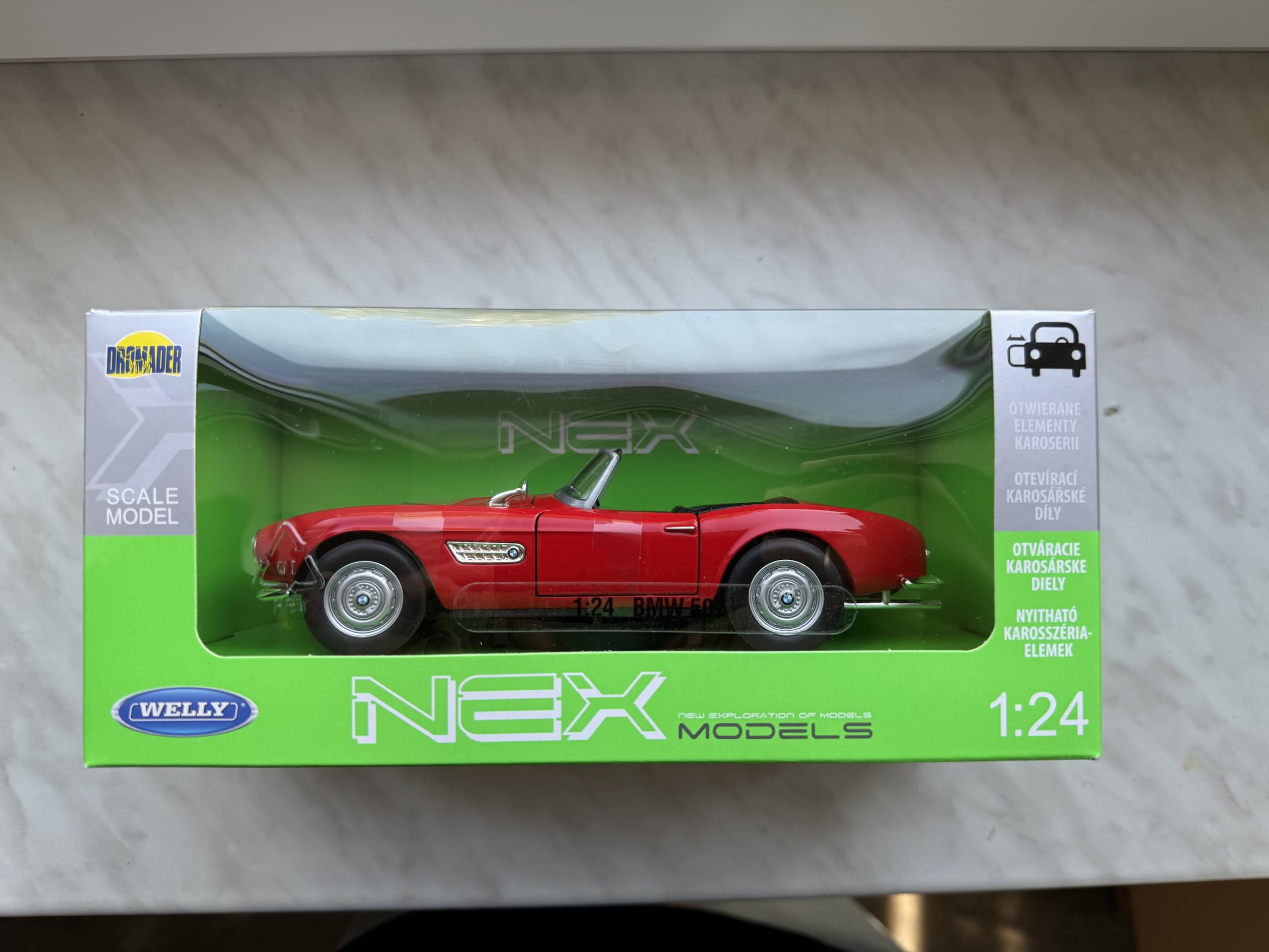 Welly B-M-W 507 Cabrio Açık Kırmızı 1956-1959 1/24 Model Auto Die